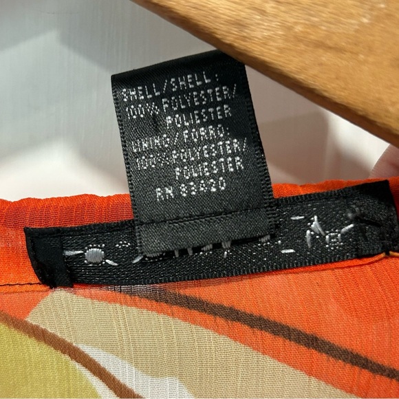 AUGUST SILK Women’s Blouse Colorful Pink Green Chiffon Crinkle Off Shoulder - Picture 5 of 6